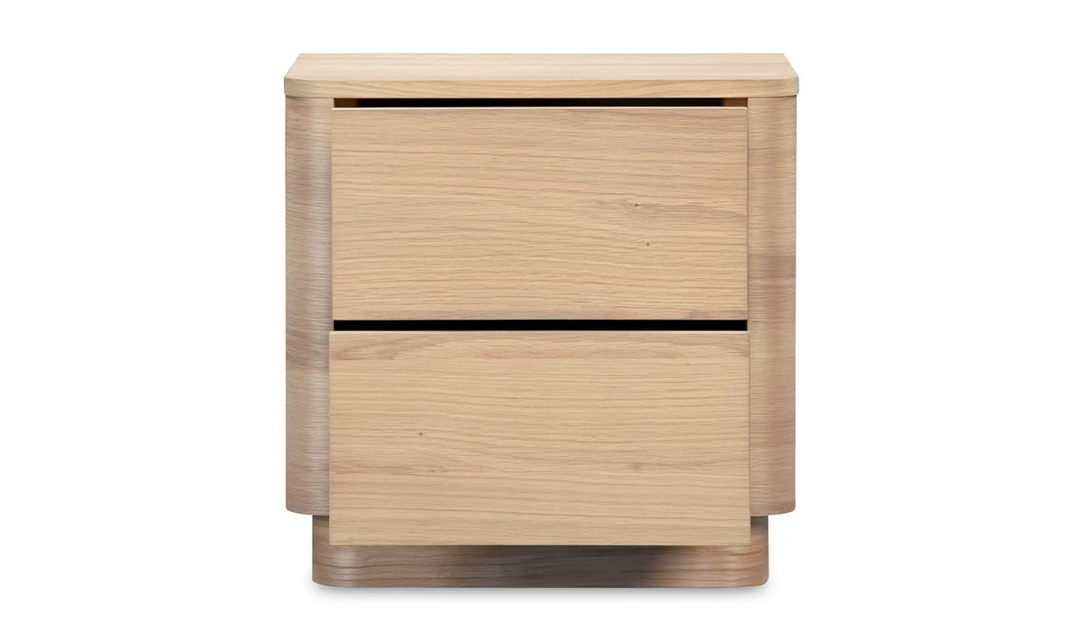 Round Off Tall Nightstand Natural Oak